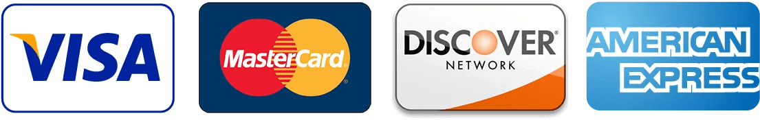 Accepted payment methods: Visa, Mastercard, American Express